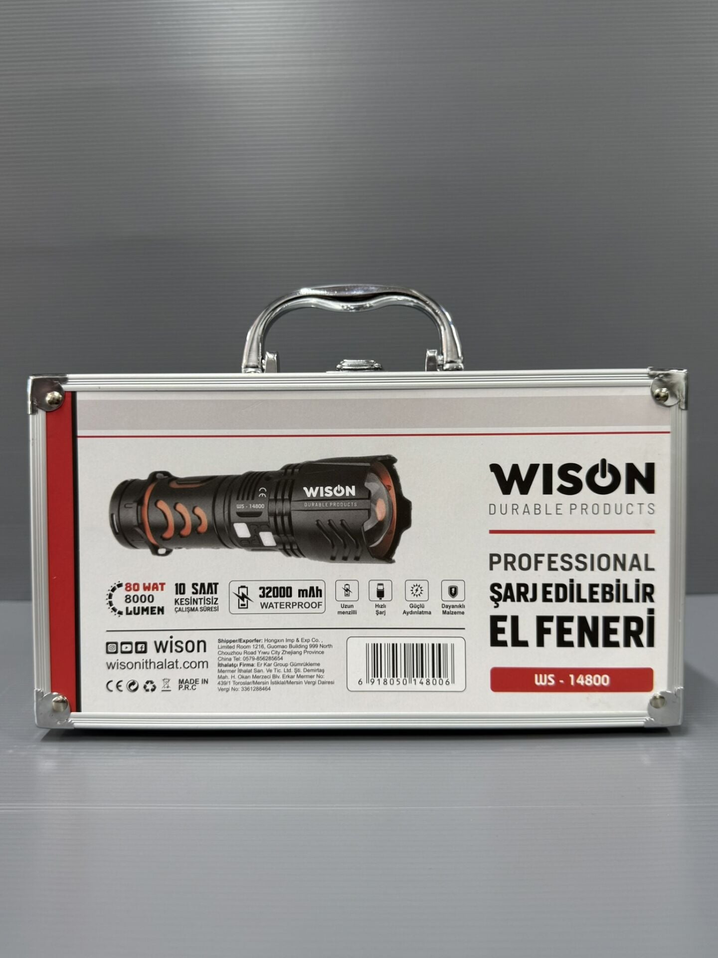 Wison WS-14800 80W 8000 Lümen Profesyonel El Feneri