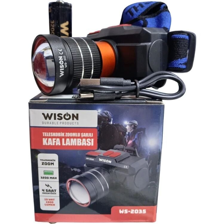 Wison WS-2035 15W 1500 Lümen  Zoomlu  Kafa Lambası