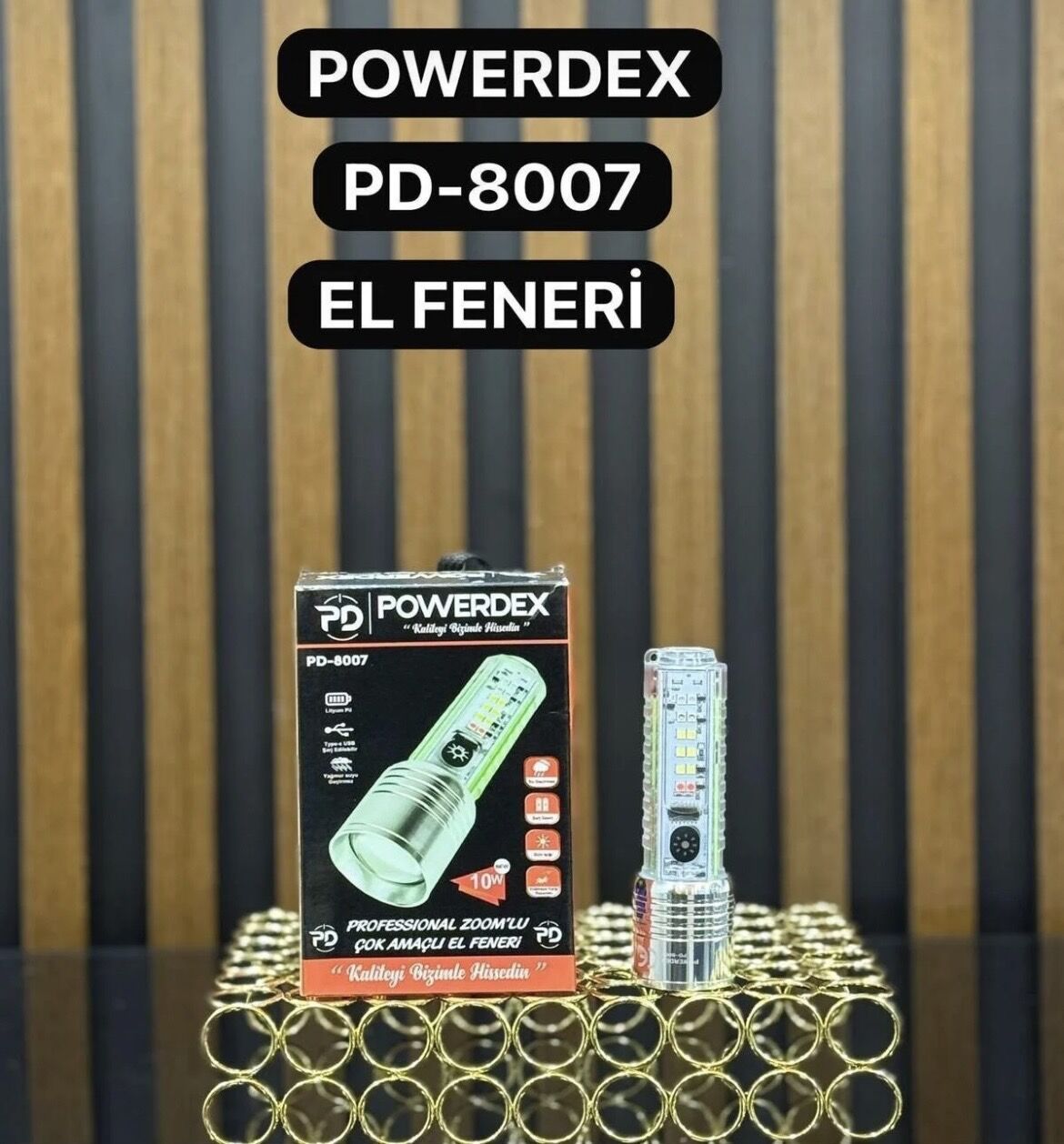 Powerdex Pd-8007 10w 1000 Lümen Çakarlı El Feneri