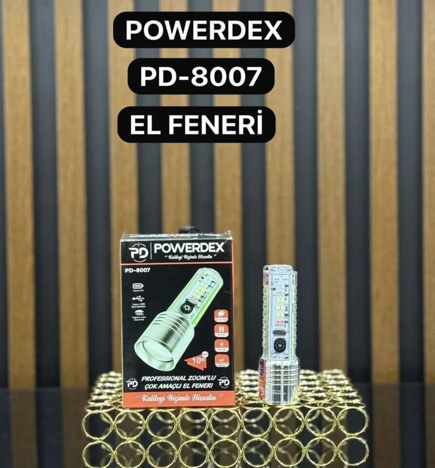 Powerdex Pd-8007 10w 1000 Lümen Çakarlı El Feneri
