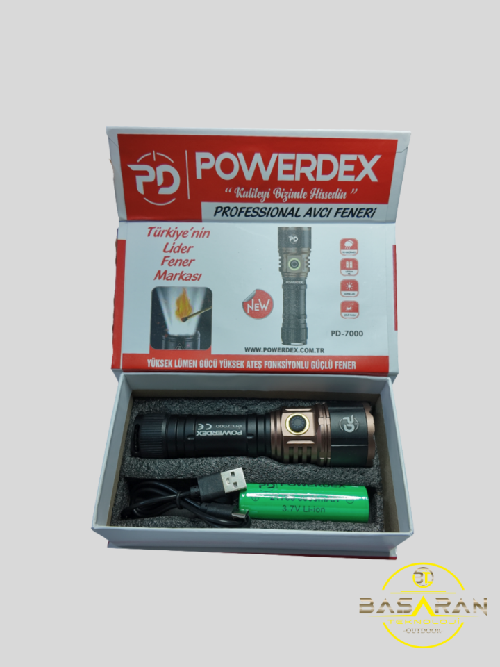 Powerdex Pd-7000 30W 3000 Lümen Profesyonel El Feneri