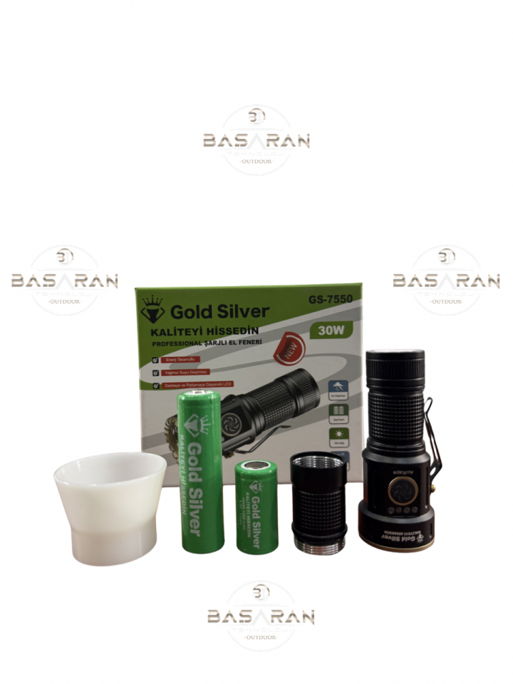Gold Silver Gs-7550 30W Profesyonel Şarjlı El Feneri