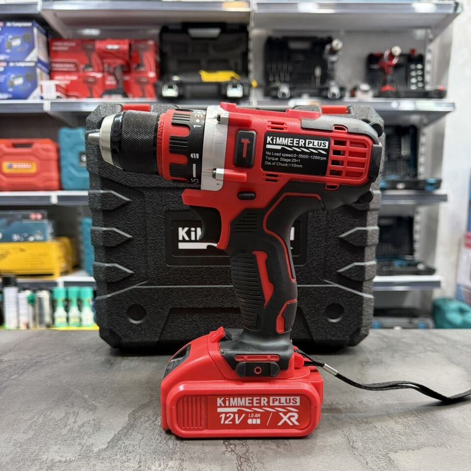 Kimmer Plus 12V Çelik Mandrenli Şarjlı Matkap Seti