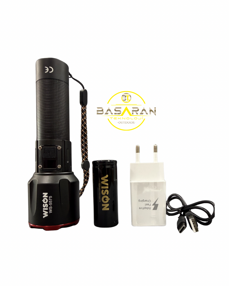 Wıson Ws-5575 20 Wat 2000 Lümen Profesyonel Şarj Edilebilir El Feneri