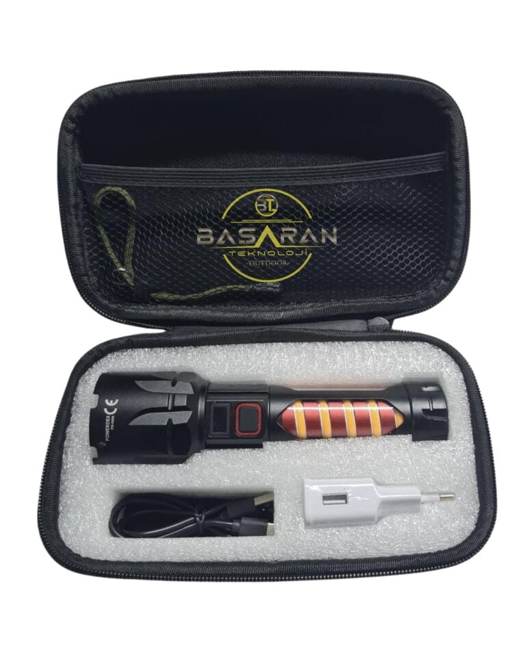 Powerdex PD-8800 Zoomlu Şarjlı Profesyonel Avcı El Feneri 20W 2000 Lümen