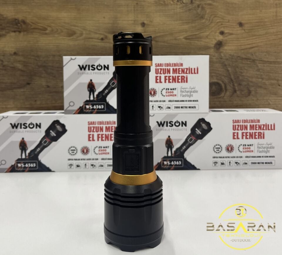 Wison Ws-6565 25W 2300 Lümen Şarjlı Uzun Menzilli El Feneri