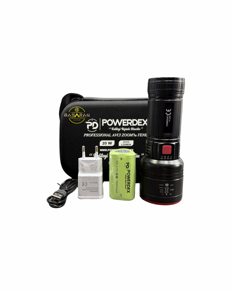 Powerdex PD-9000 20w 2000 Lümen Profesyonel Avcı El Feneri
