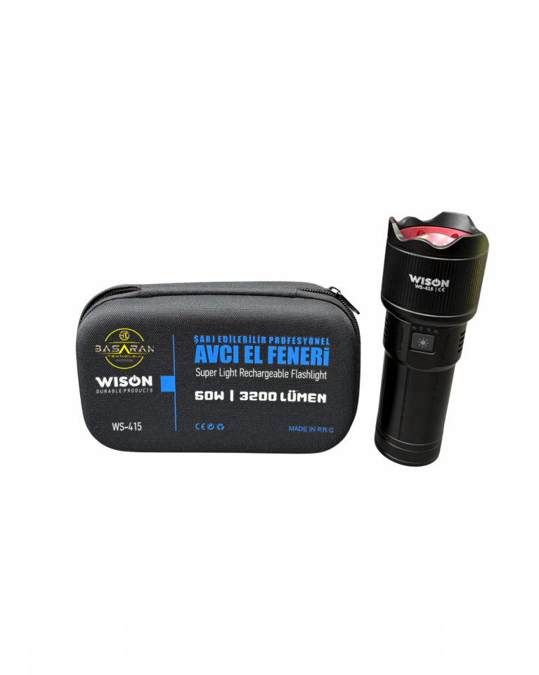 Wison WS-415 50W 3200 Lümen Profesyonel Şarj Edilebilir Avcı El Feneri