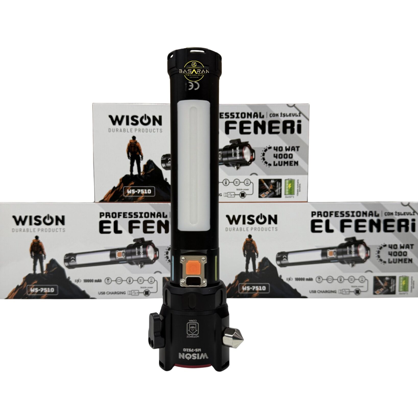 Wison WS-7510 Profesyonel Acil Durum El Feneri 40W 4000 Lümen
