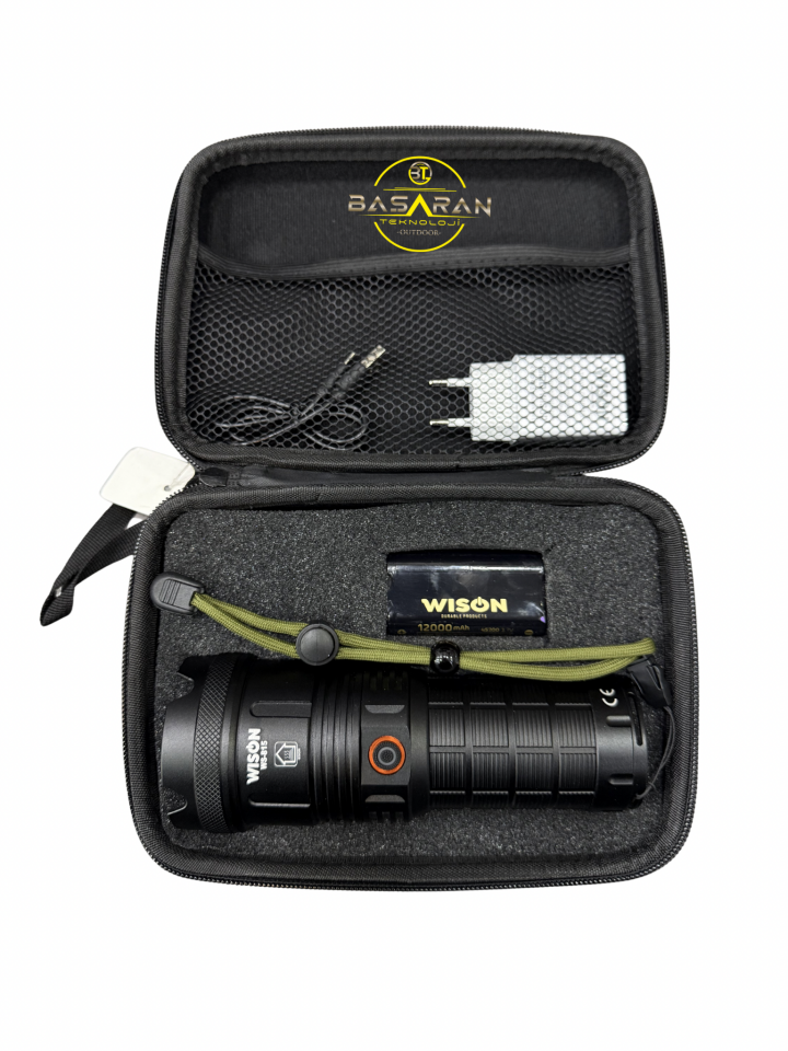 Wison Ws-815 4500 50 Watt Lümen Şarj Edilebilir Zoomlu Profesyonel El Feneri