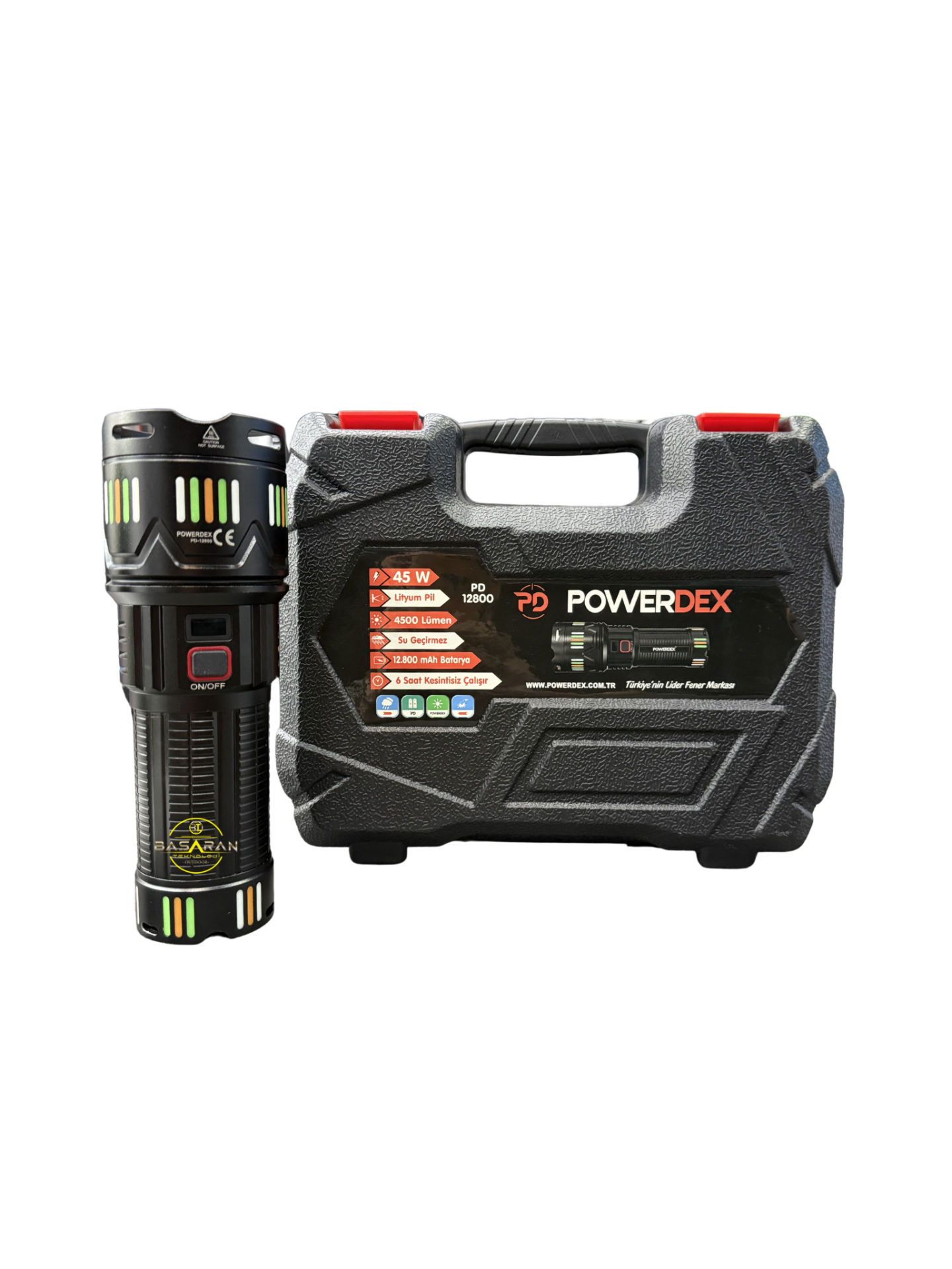 Powerdex Pd-12800 45 Watt 4500 Lümen Zoomlu Profesyonel Avcı El Feneri