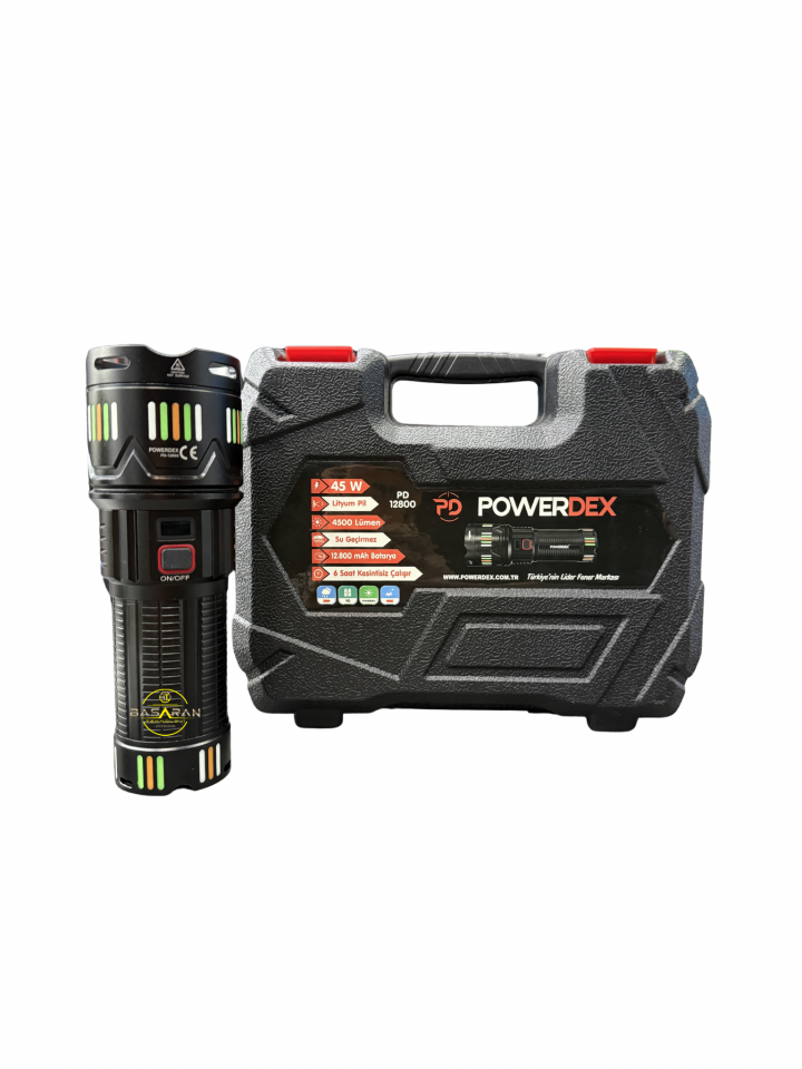 Powerdex Pd-12800 45 Watt 4500 Lümen Zoomlu Profesyonel Avcı El Feneri