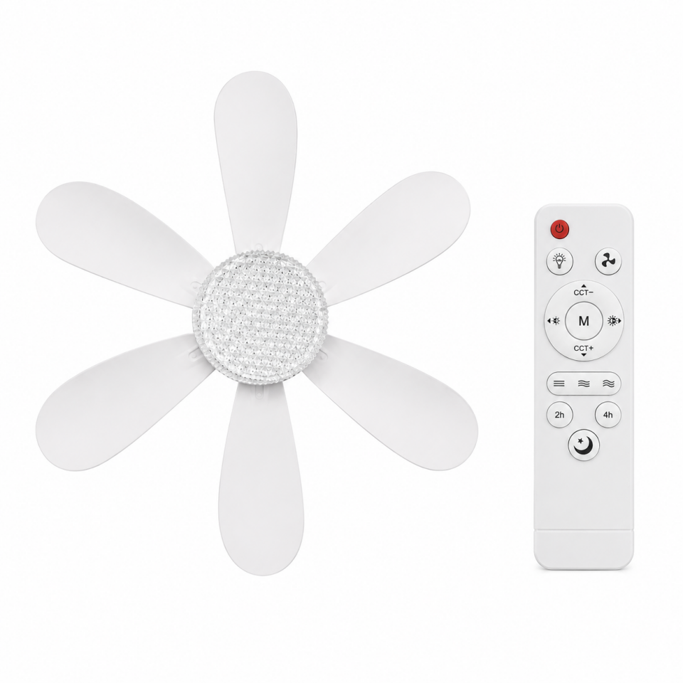 ElitLED 6 Kanatlı Işıklı Tavan Vantilatörü 30W LED Lamba