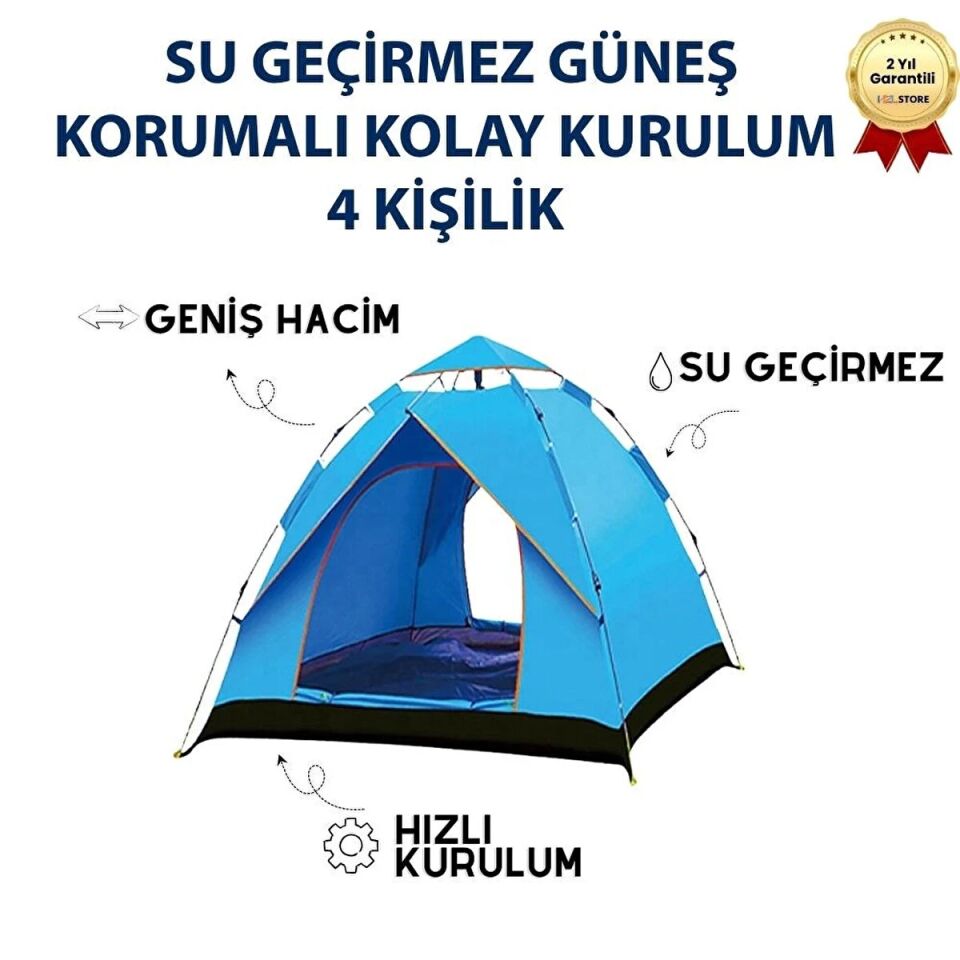 AUHMA Çift Astarlı Otomatik Kamp Çadır 200X200X135CM AC-6635