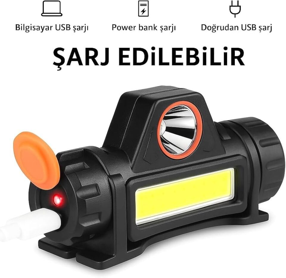 Şarjlı Mıknatıslı Kafa Lambası