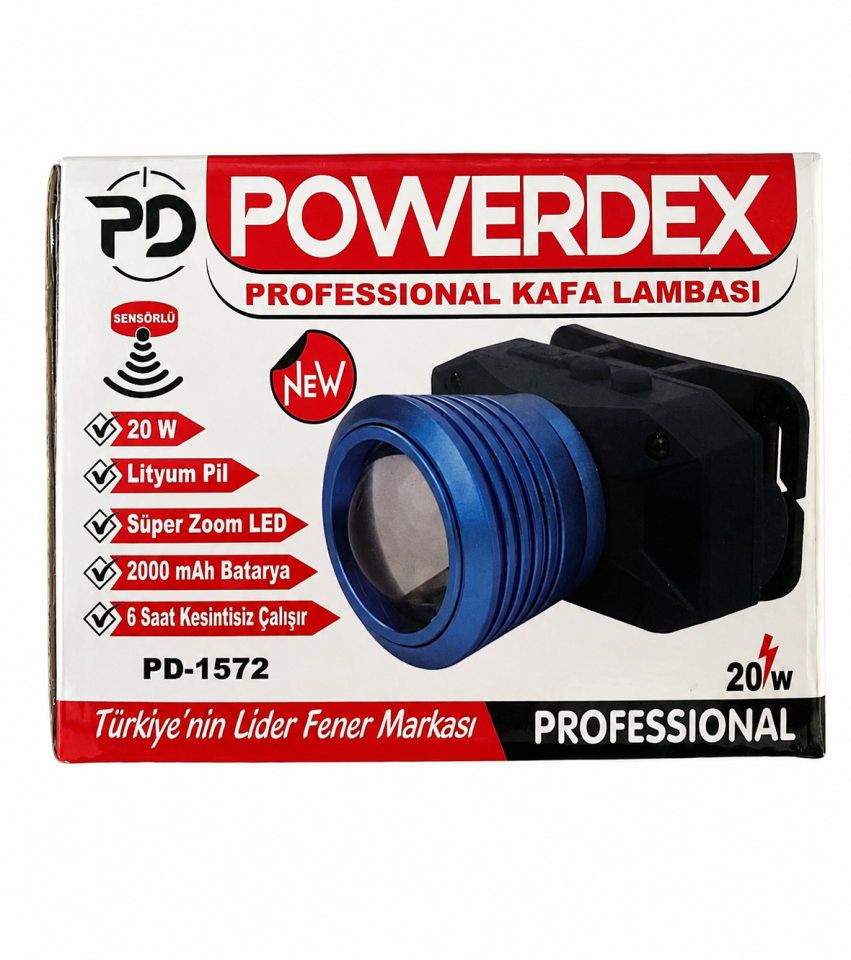 Powerdex Pd-1572 20W 1500 Lümen Zoomlu Led Kafa lambası