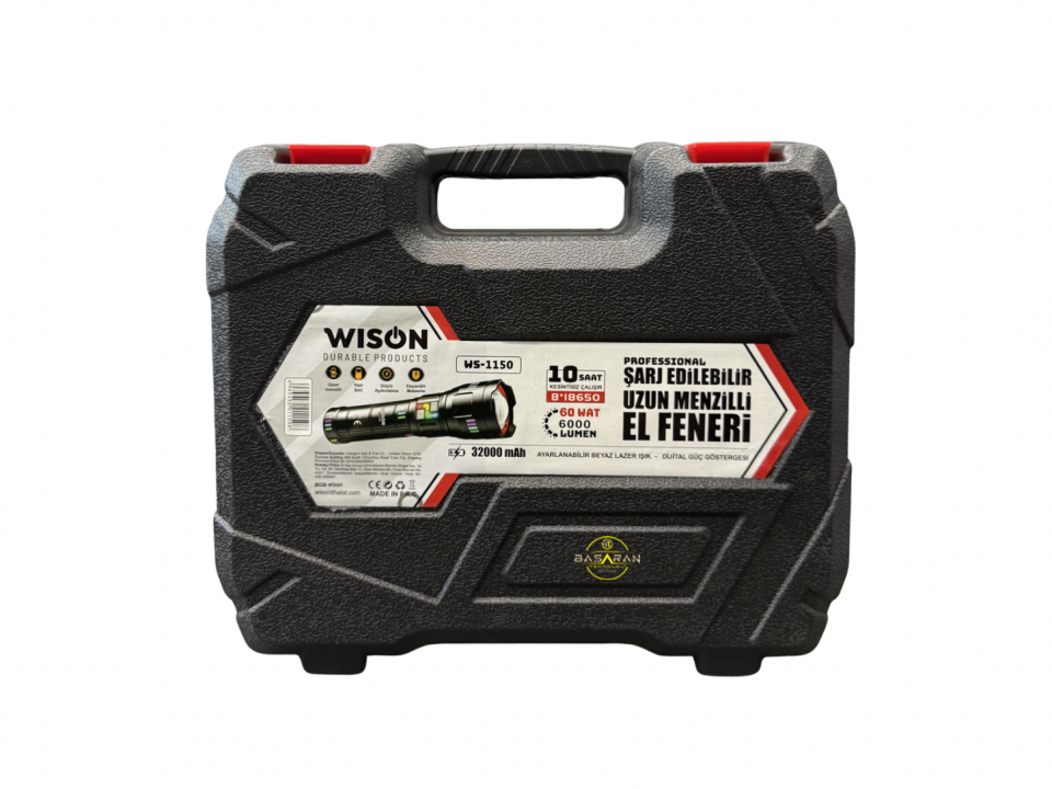 Wison WS-1150 Uzun Menzilli El Feneri 60W 6000 Lümen