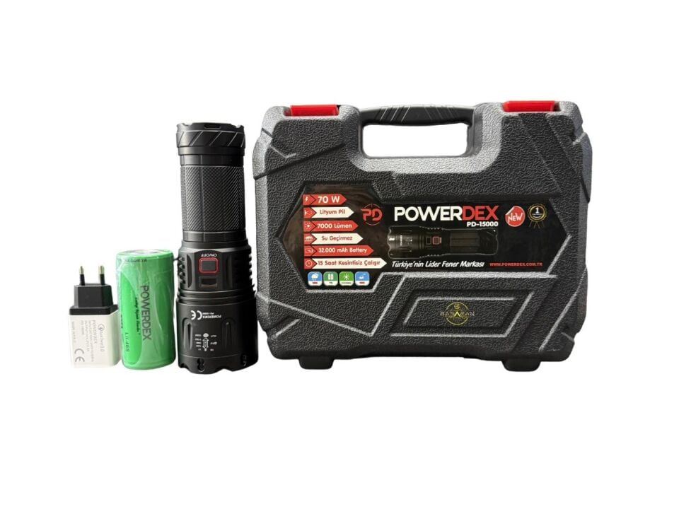 Powerdex Pd-15000 Profesyonel Büyük Avcı Feneri 70w 7000 Lümen Zoomlu