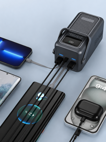 ACL 50.000mAh Dijital Göstergeli Çoklu Kablolu Taşınabilir 22.5W Hızlı Şarjlı 3 Mod Fenerli Powerbank