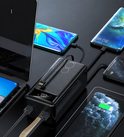 ACL 80.000mAh Dijital Göstergeli Çoklu Kablolu 22.5W Hızlı Şarjlı Fenerli Powerbank