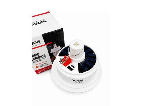 Wison WS-2002 Solar Güneş Enerjili Şarjlı Kancalı Kamp Lambası