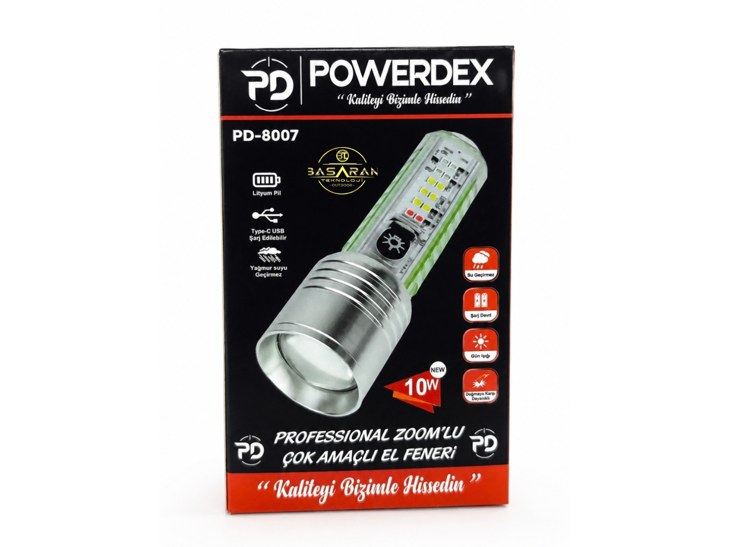 Powerdex PD-8007 Zoomlu Çok Amaçlı El Feneri