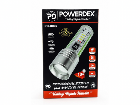 Powerdex PD-8007 Zoomlu Çok Amaçlı El Feneri