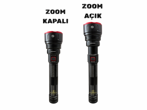 Powerdex PD-815 Pro 40W 4000 Lümen Professional Zoom'lu El & Tüfek Feneri