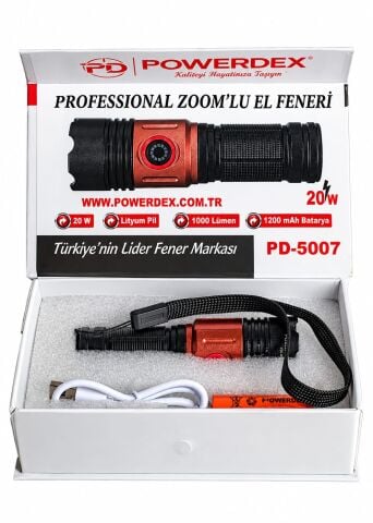 Powerdex PD-5007 Profesyonel Zoomlu 1000 Lümen El Feneri