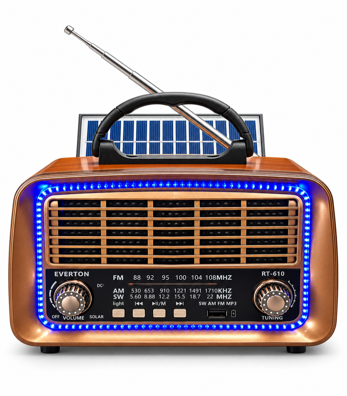 Everton RT-610 BT Solar Panelli Şarjlı Nostaljik Radyo