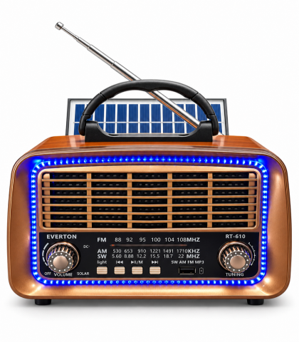 Everton RT-610 BT Solar Panelli Şarjlı Nostaljik Radyo