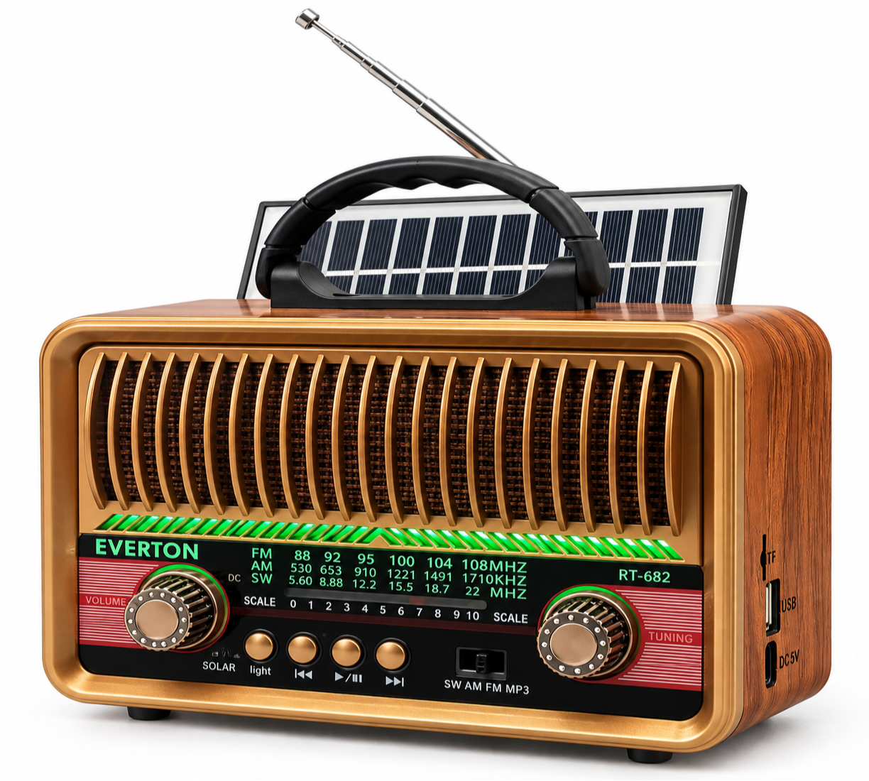 Everton RT-682 Ledli BT Hoparlör Nostaljik Radyo