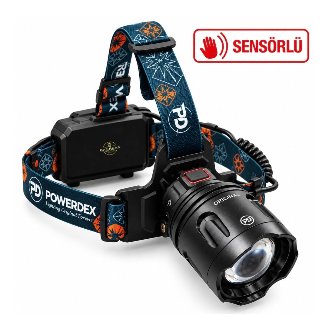 Powerdex Pd-2672 5000 Lümen 50W Sensörlü Zoomlu Kafa Lambası