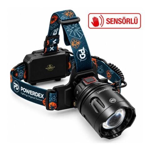 Powerdex Pd-2672 5000 Lümen 50W Sensörlü Zoomlu Kafa Lambası