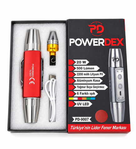 PD-9007 20 Watt 500 Lümen Ultraviyole LED Şarjlı El Feneri