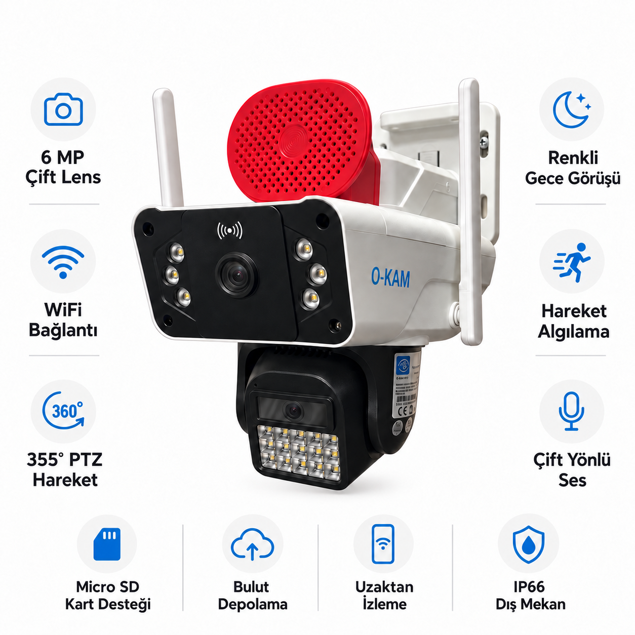 O-KAM Pro 3041 6 MP Gece Görüşlü Wifi Kamera