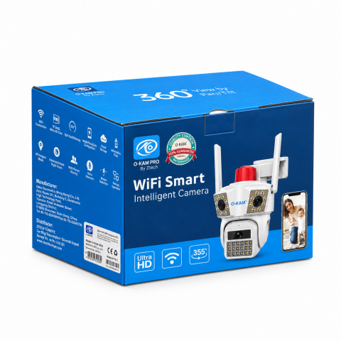O-KAM Pro 3033 6 MP 3 Kameralı Gece Görüşlü Wifi Kamera
