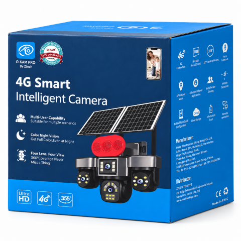 O-KAM Pro OK-341 4 Lens Solar Güvenlik Kamerası