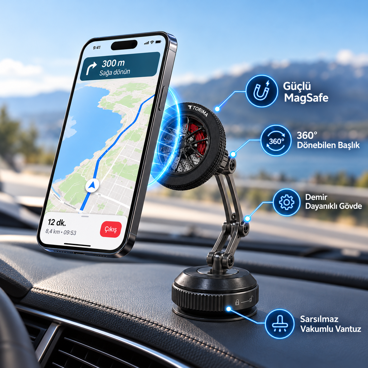 Torima JX-060 Sarsılmaz Manyetik Araç İçi Telefon Tutucu